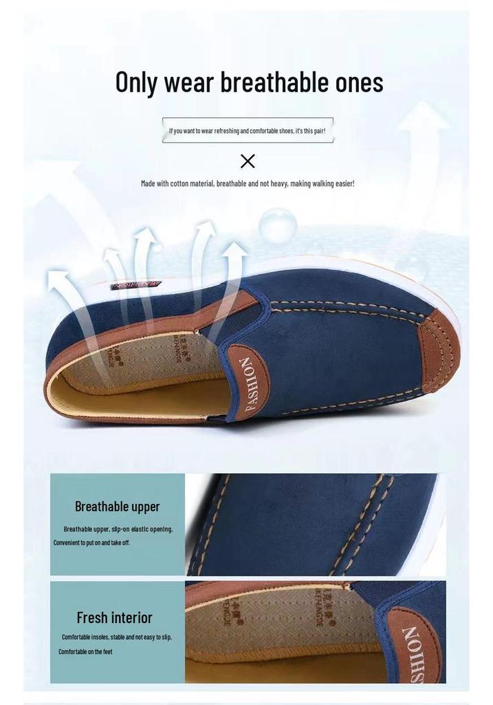 Men's Non-slip Canvas Slip-ons - Durable, Wear-resistant Shoes