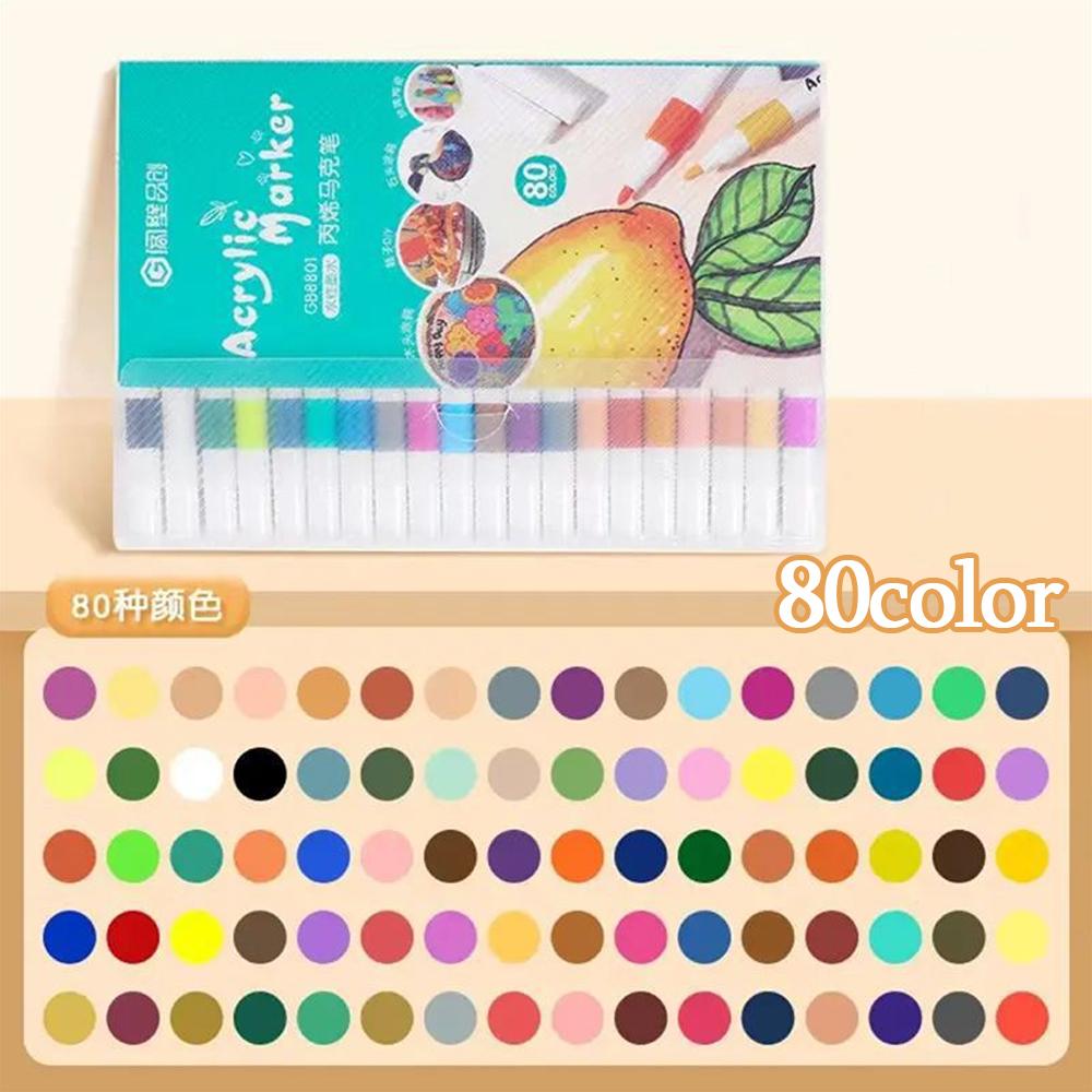 12-60 Farben Acrylmarker Stifte Set Farbe Kunstmarker Weiche Spitze Stifte für Kinder Stein Farbe Keramik Glas Holz Stoff Malerei