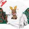 New Year Merry Christmas Women T Shirt Maycaur Christmas Gift Unisex Clothes Kawaii Sika Deer Graphic Shirt Scarf Penguin Tops