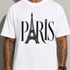 Paris France Eiffel Tower Graphic Tee Bold Font Souvenir T-Shirt Unisex Gift