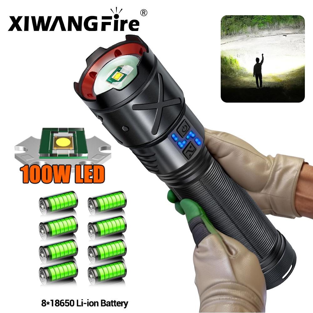 High Power LED Flashlights Rechargeable LED Torch 5000M Ultra Powerful Flashlight Telescopic Zoom Led Outdoor Tactical Lantern