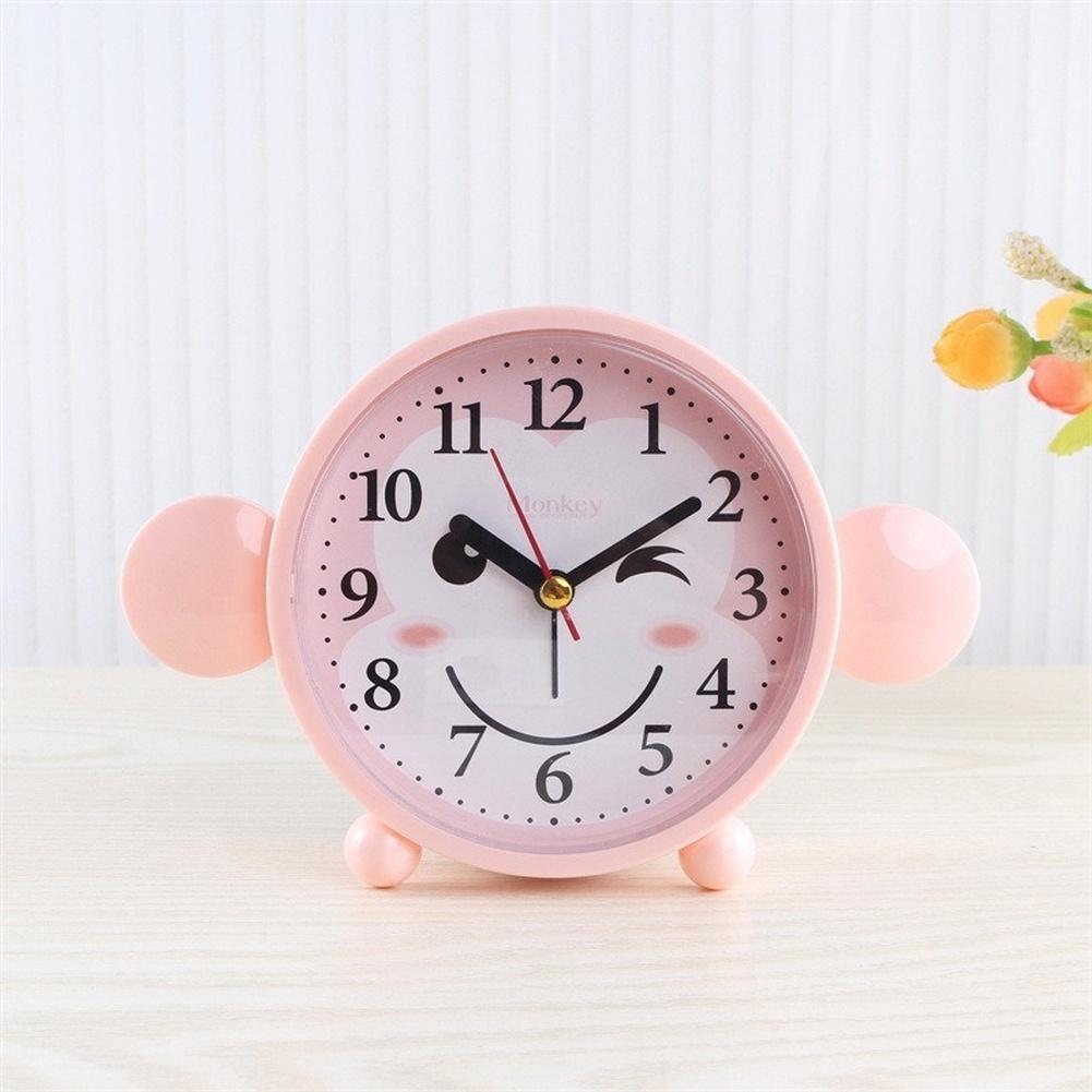 

Креативный мультяшный бесшумный будильник для студентов с двойным дисплеем и бесшумным ходом для спальни и рабочего стола розовый