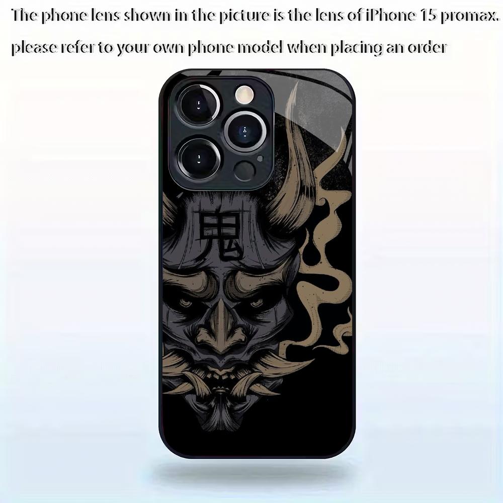 Mask design tempered glass mobile phone case suitable for iPhone 17Promax anti-fall 16 15 14 13 12 11 Pro/ Max /Plus shockproof
