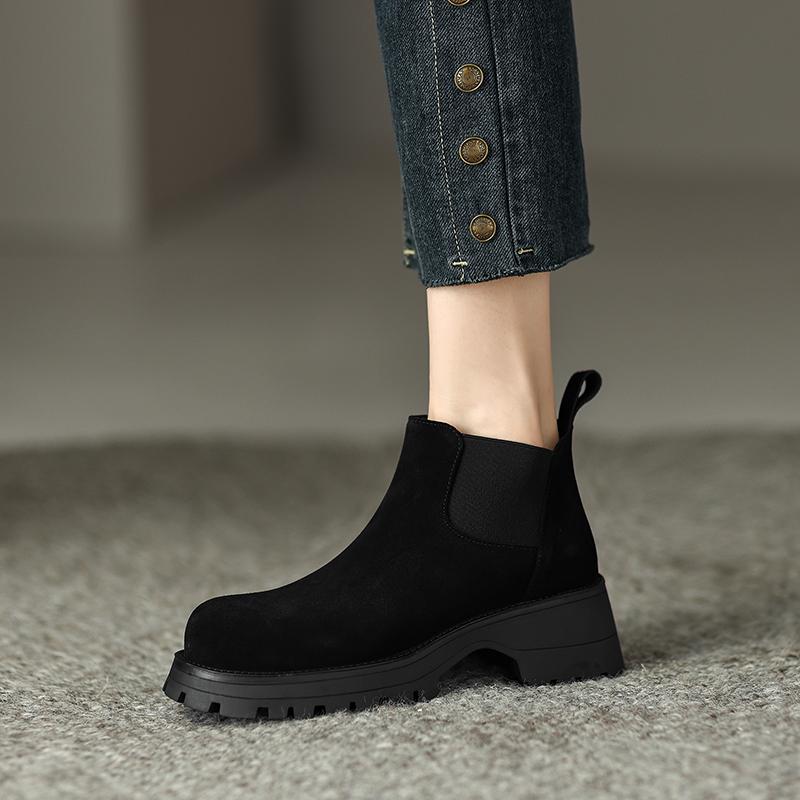 Fashion AIYUQI Women's Chelsea Boots Genuine Leather 2025 New  Chimney Short Female Boots Large Size Platform Women's Ankle Boots