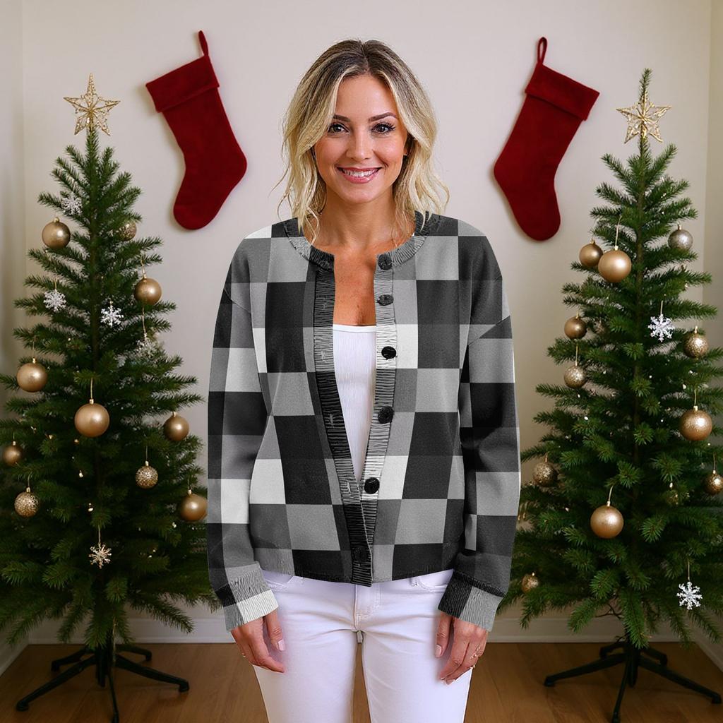 Women'S  Sweater Cute Fun Printing Sweater Fall And Winter Long Sleeve Knitted Sweater