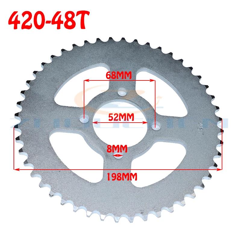 420/428 31T/37T/41T/48T Motorcycle Rear Sprocket Tooth 52mm Suitable for China ATV Quad Pit Off-road Vehicle Moto Parts