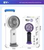 USB Rechargeable Cartoon Handheld Desktop Fan with Phone Holder & Silent High-Power Wind