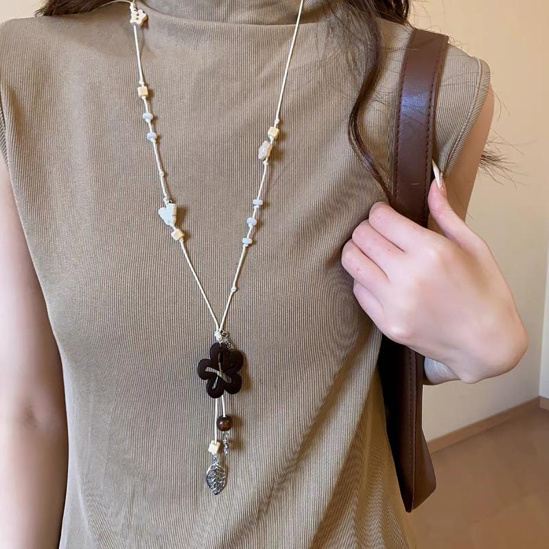 1pc Fashion New Double Layer Star Sweater Chain Long Necklace