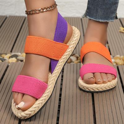 Bunte rutschfeste bequeme flache Sandalen für Damen mit weicher Sohle