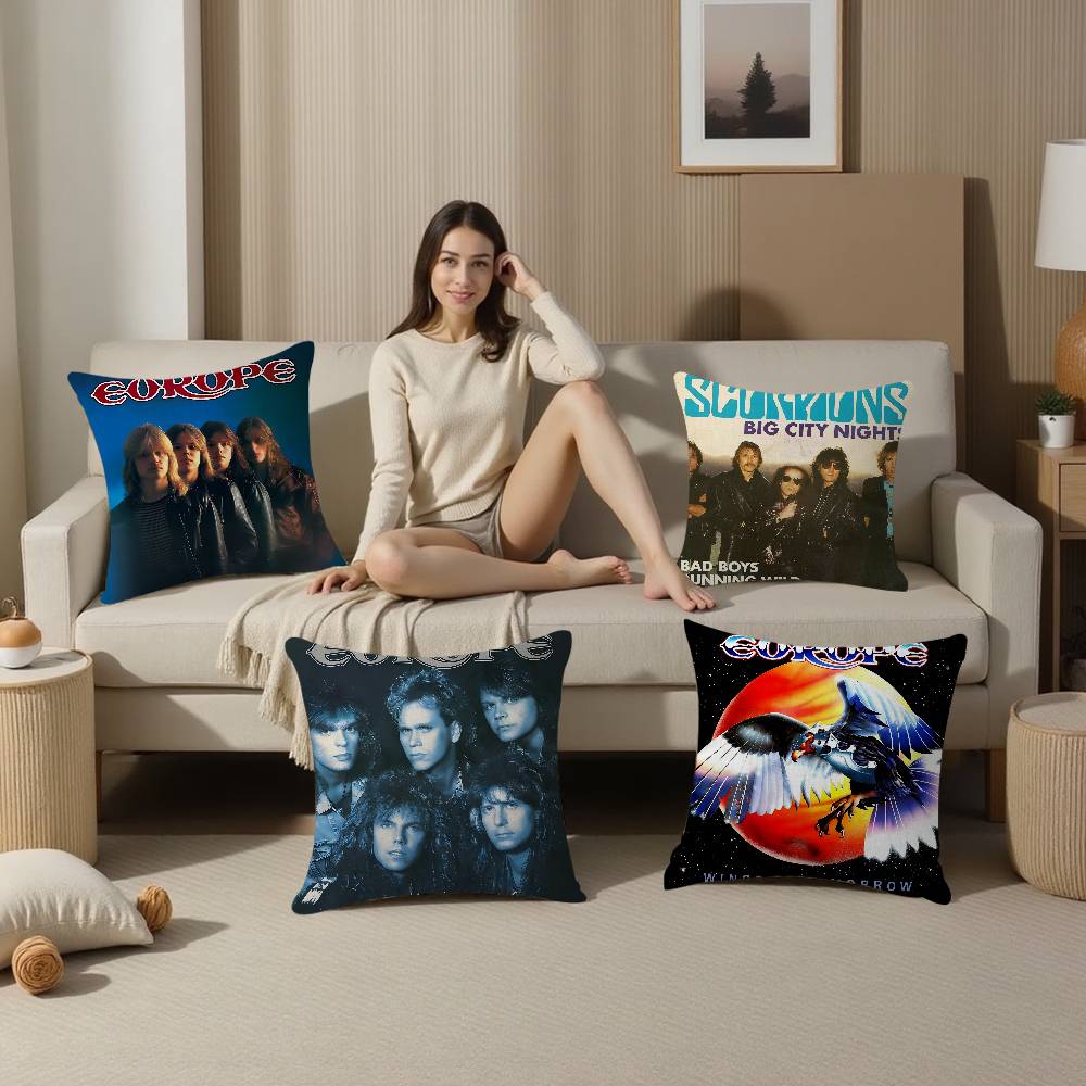 Rock Band E-Europe Pillowcase Toon Gift Cushion Cover Bedroom Home Sofa Chair Seat Decor Pillow Case