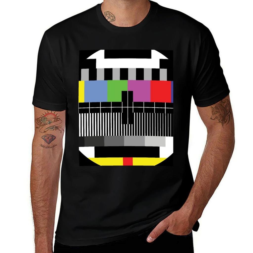 TV-testskärm T-shirt Enkel Vardaglig Kortärmad Bomulls-T-shirt