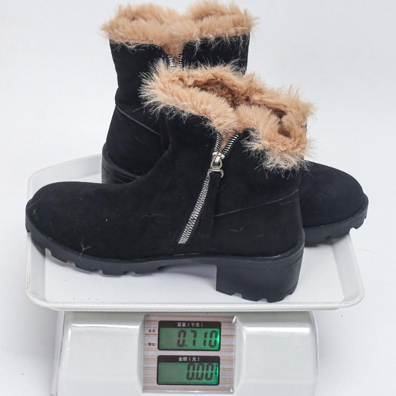 Women's Wide Width Side Zipper Snow Boots, Plush Lined Slip-On Ankle Boots, Chunky Heel Wholesale Booties in Stock