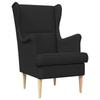Armchair with Footstool 2 pcs Black Fabric