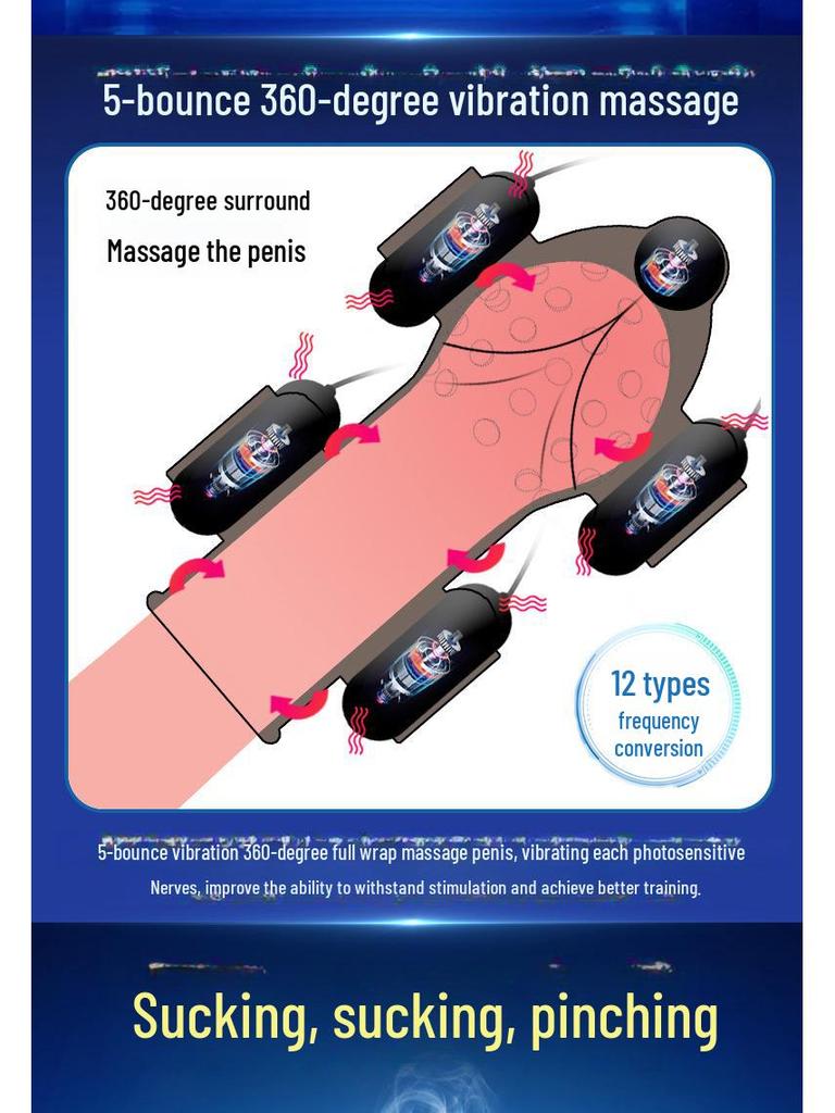 Odolný pánský vibrační penisový trenažér a uzamykací kroužek na spermie