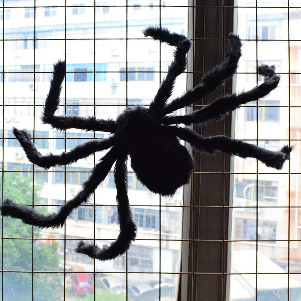 8pcs Halloween Spider Decor, Giant Scary Spiders Fake Hairy Spider Props Creepy Haunted House for Indoor Outdoor Yard Garden Home Party Supplies
