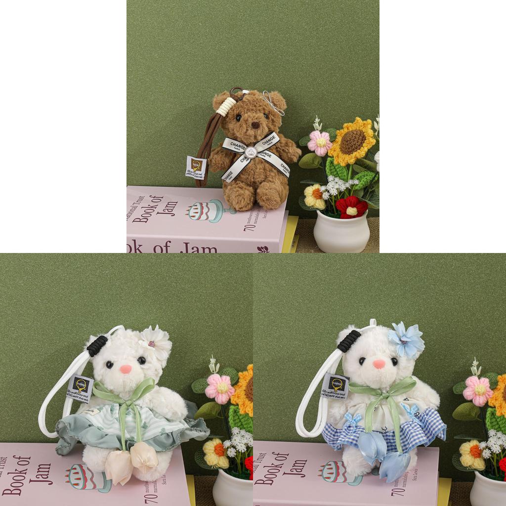 Panda Bear Plush Keychain With Bow For Kids And Teens Gifts