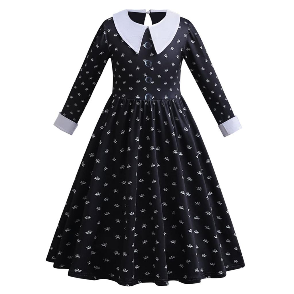 Wednesday Adams Costume for Kids Girls Adams Family Cosplay Kids Birthday Christmas Halloween Pretend Cosplay [KOVIDSUN] Kids, Costume, Dress, Dress,
