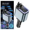 180W Car Charger 5 In 1 Retractable USB C Mobilephone fAST Charging Adapter With Atmosphere Lights for iPhone iPad Android