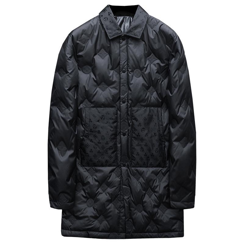 2025 European Style Men's Casual Down Jacket with Turn-Down Collar