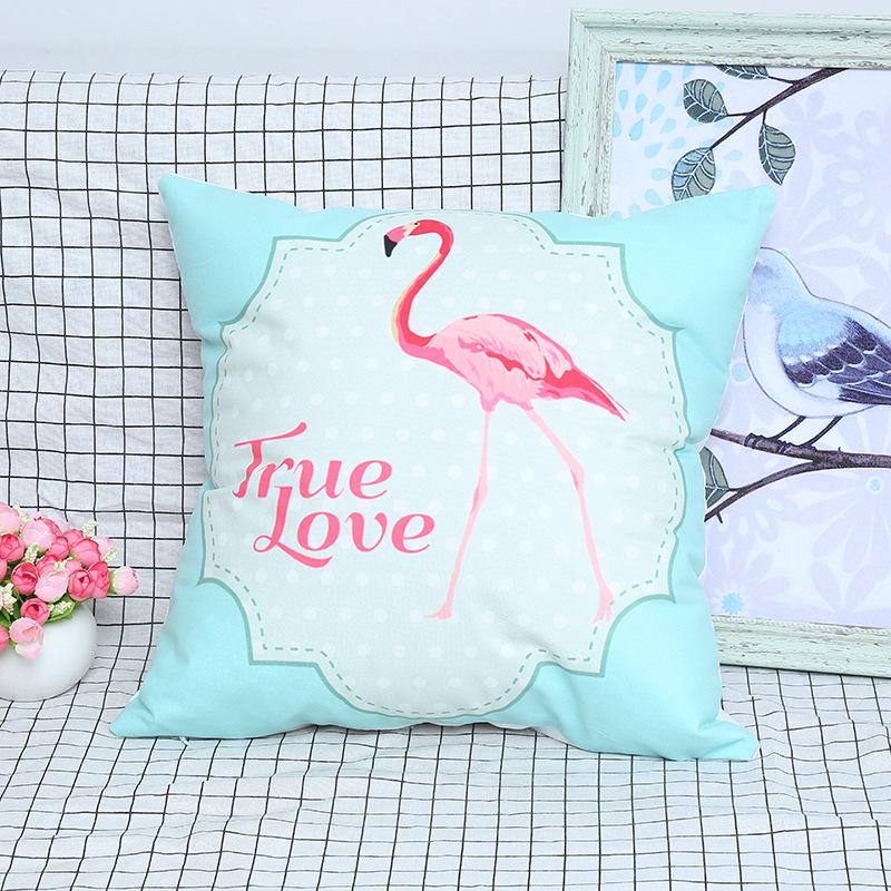 Small Fresh Flamingo American Pastoral Nordic Style Pillow Set Car Sofa Cushion Pillow Cover Does Not Include Pillow Core