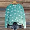 Women's Christmas Printed Casual Fashion Long Sleeve Round Neck Pullover Top