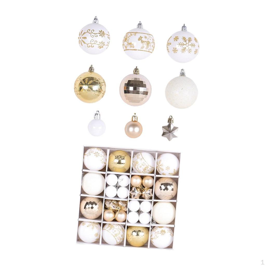 44 Count Christmas Baubles Ornaments for Tree Decoration Set Seasonal Celebrations