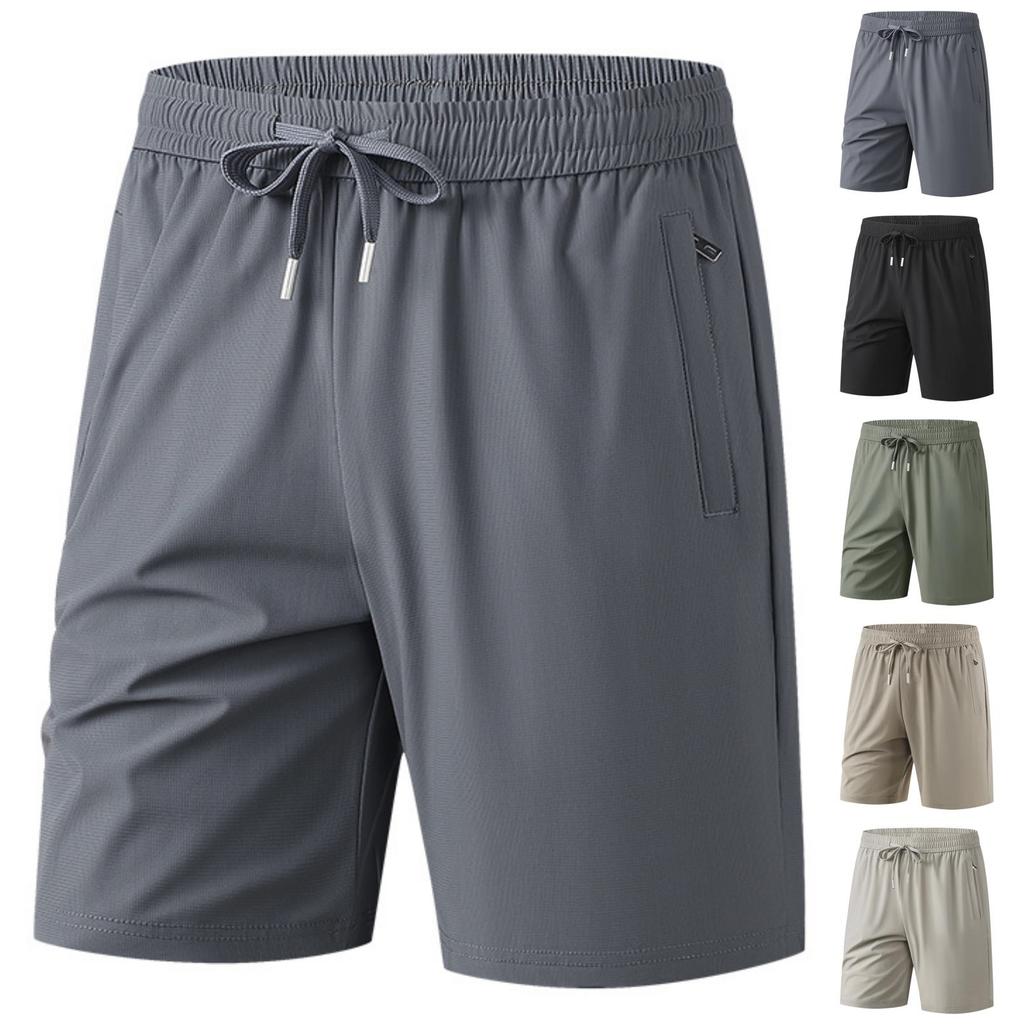 Men's Loose Fit Lightweight Quick Dry Breathable Athletic Shorts with Adjustable Waistband and Zipper Pocket for Sports and