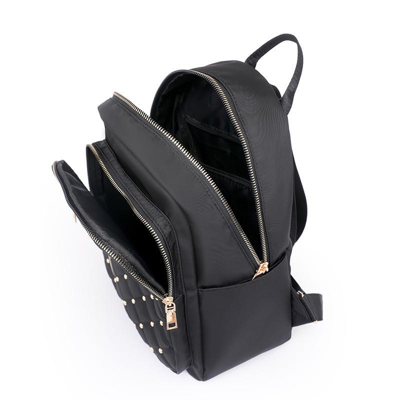 IELGY Однотонный ромбовидный швейный стильный рюкзак с заклепками — фото 6