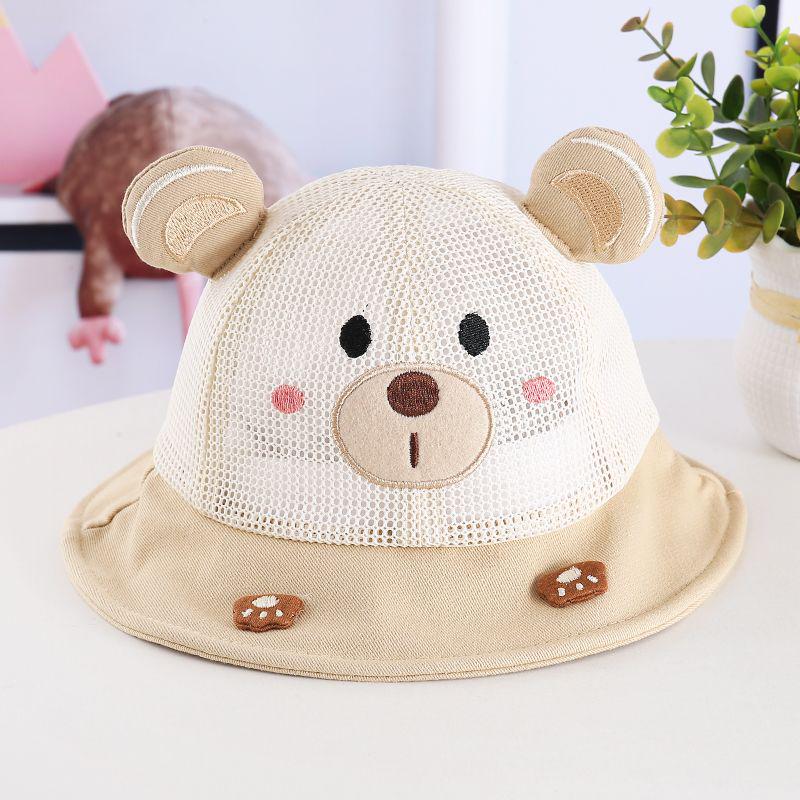 Infant Sun Protection Bear Hat – Breathable Mesh Bucket for Boys & Girls