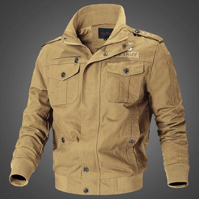 Men's Spring and Autumn Jacket Washed Cotton Military Jacket Large Size Men's Clothing