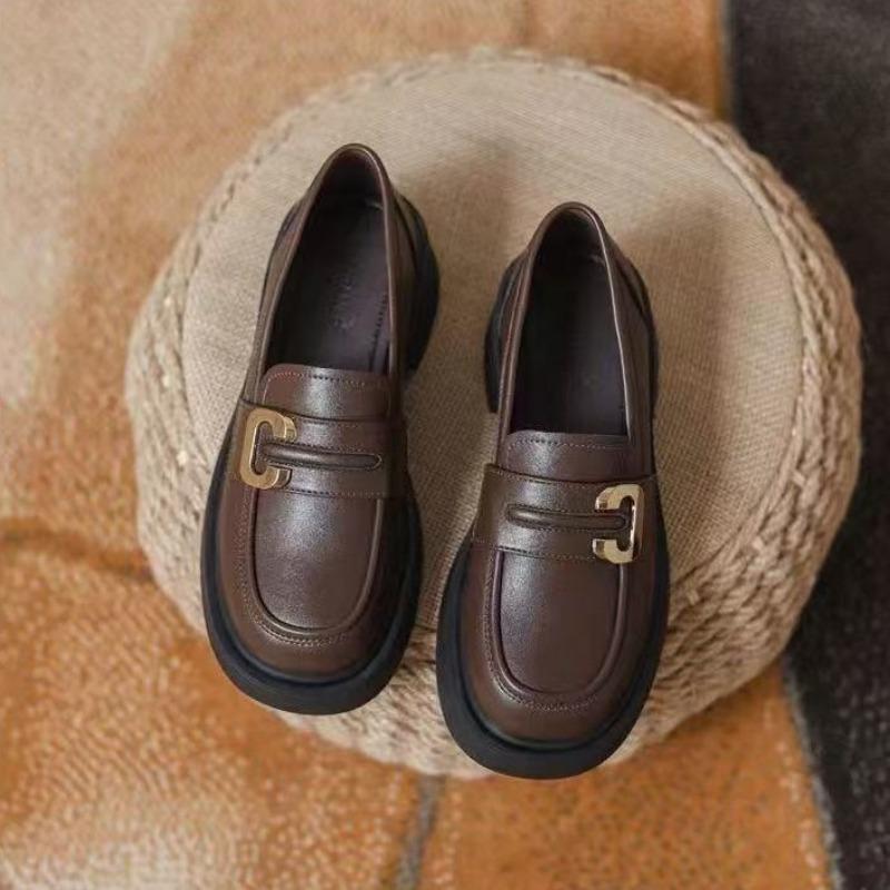 

Платформа маленькие кожаные туфли женские туфли весна ретро Мэри Джейн лето черные одинарные туфли 40 коричневый