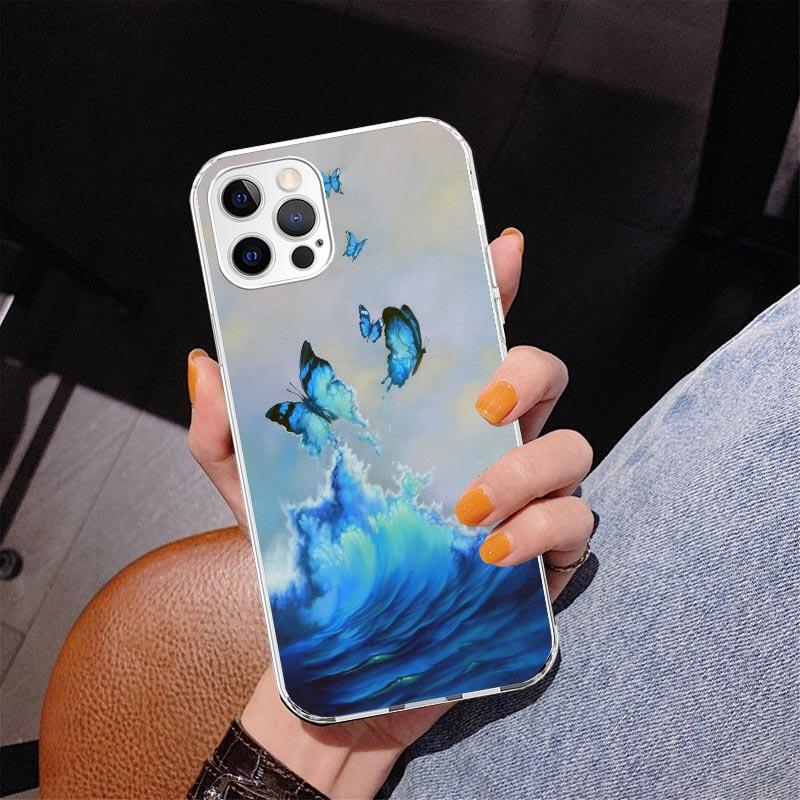 Blue Butterfly Beautiful Wing Phnoe Case for Iphone 17 Air 16 16E 11 12 13 Mini 14 Plus 15 Pro Max 7 8 + SE 2020 Phone Cover Coq