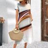 Abiti con Stampa Digitale 3D Donna Estate Manica Corta Scollo O Casual Ampio Vestito