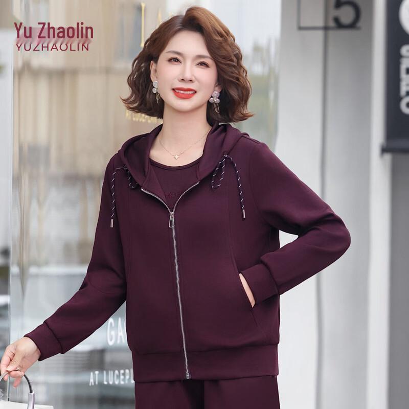YUZHAOLIN Women s Spring Hooded Sweatshirt 3-Piece Set 2XL
