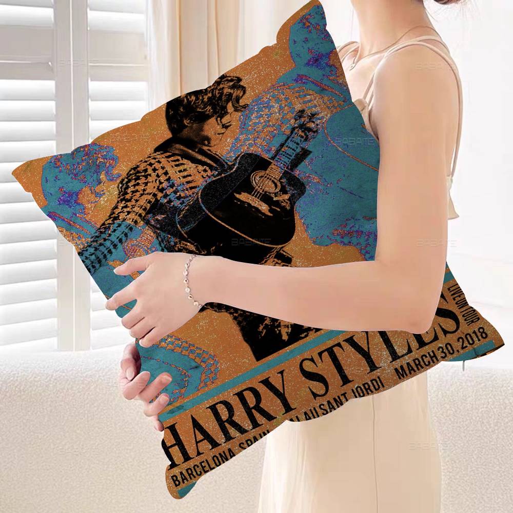 Singer H-Harry Styles Cushion Cover Car Throw Pillow Case For Sofa Car Christmas Gift 40x40cm 45x45cm