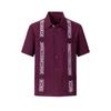 Camicia da uomo a maniche corte con bottoni, a righe Guayabella ricamate, quattro tasche, Dachen