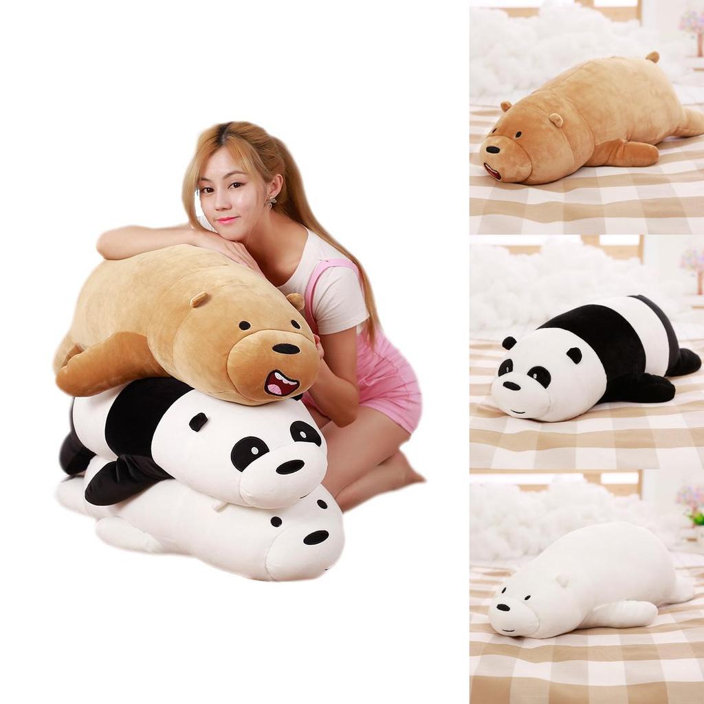 We Bare Bears Pillow Cartoon Bear Grizzly Bear Panda Soft Stuffed Plush Toy Doll Adorable And Cuddly