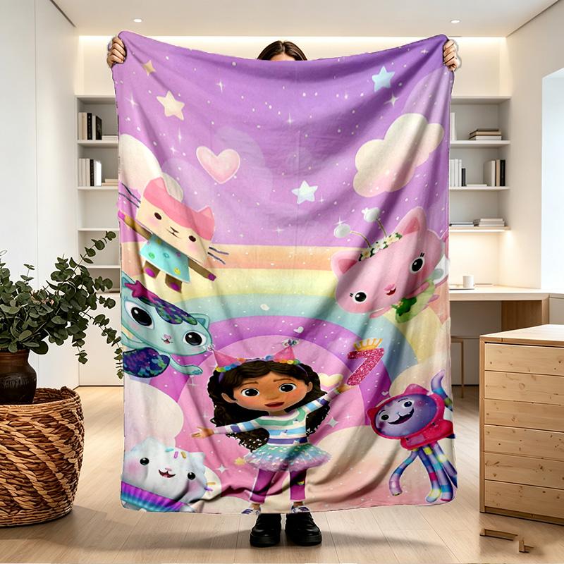 Gabby's Dollhouse Print Blanket - Soft & Comfortable, for Bedroom, Travel, Sofa, Home Decoration - Birthday Christmas Gift for Friend