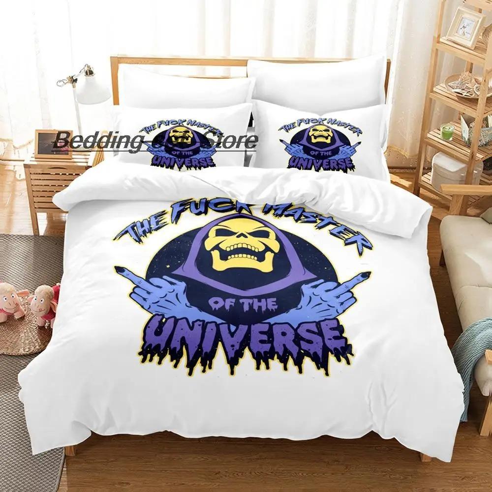 Skull Skeletor Bedding Set Single Twin Full Queen King Size Bed Set Teenager Bedroom Duvetcover Sets 3D Anime Bed Sheet Set