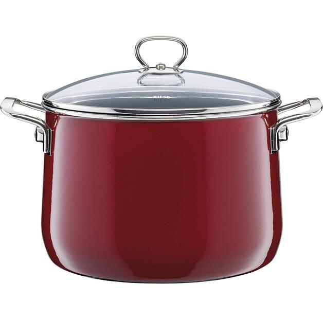 Set of Riess Enamel New Rosso Extrastark Pots, 5 Pieces (0584-008)