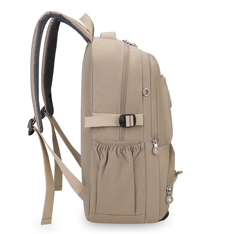 Solid Color Backpack Lightweight Nylon Bag Unisex Travel Backpack Student Schoolbag