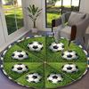 [Creative Soccer Design Printed Carpet] Durable Home and Office Round Rug, Kitchen Farmhouse Decorative Floor Mat