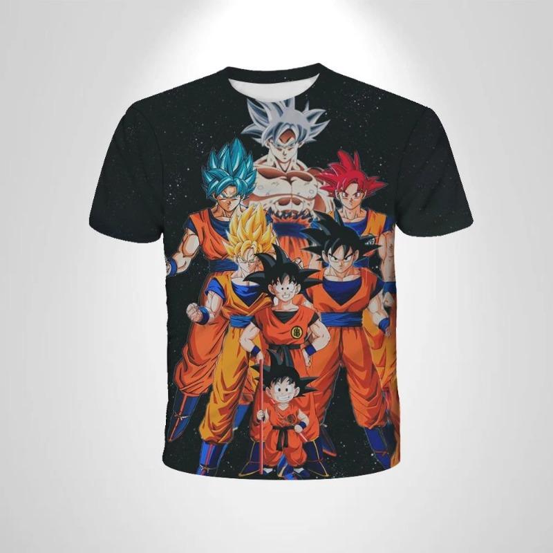 2026 New Dragon Ball 3D Printed T-shirt for Children's Clothing, Adult Summer Short Sleeved Anime T-shirt,casual and Fashionable