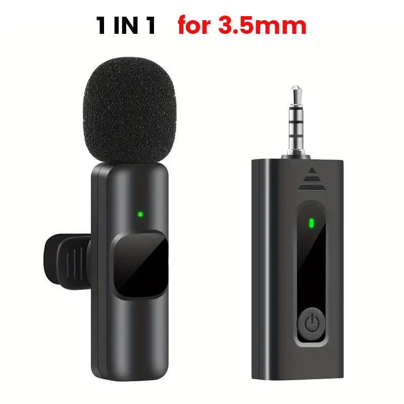 New Wireless Lavalier Microphone Portable Audio Video Recording Mini Mic for iPhone Android Live Broadcast Gaming Phone Mic