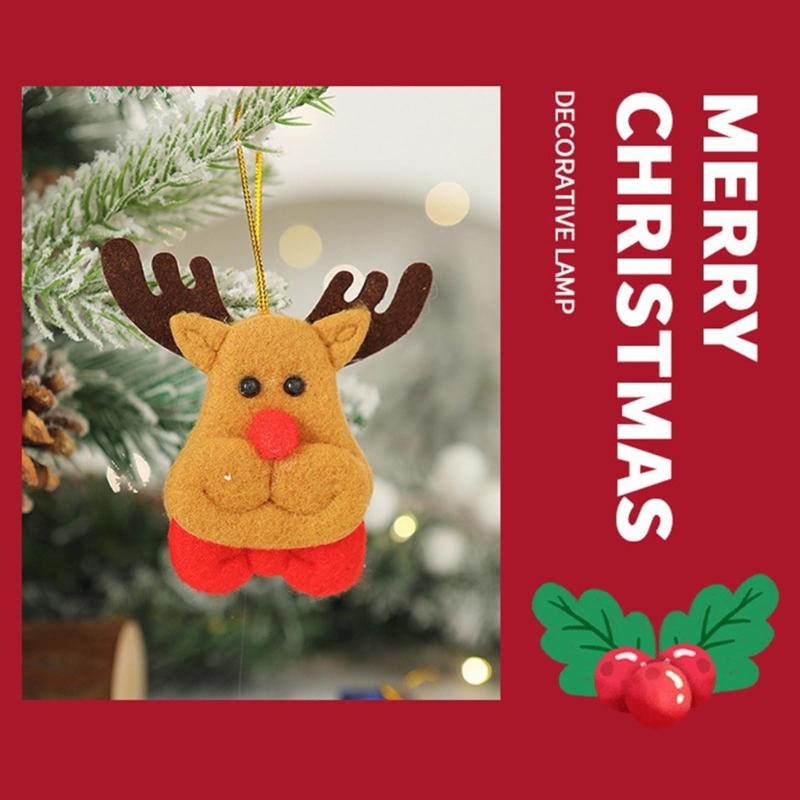 30 Pcs Plush Doll Socks Christmas Tree Pendants Christmas Tree Decorations Ornaments Set Lovely Santa Hanging Ornaments