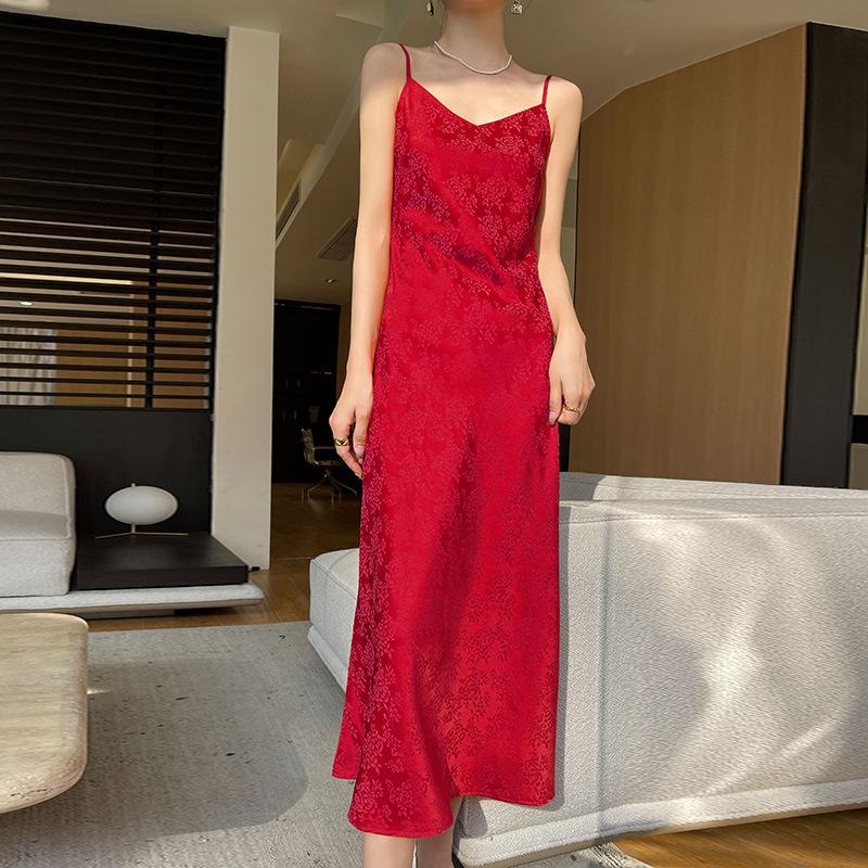 

Платье макси из атласа из ацетата с v-образным вырезом и цветочным принтом для женщин - обтягивающее платье-комбинация без рукавов с сексуальным вырезом, элегантная и струящаяся одежда для вечеринок/коктейлей XXXL