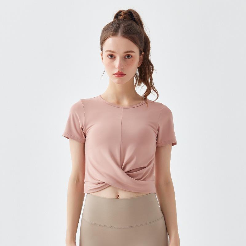 Sports Yoga Cover-up Summer Yoga Clothing Top Running Quick-drying Short-sleeved Fashion Fitness Clothing for Women