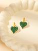Versatile Green Diamond Heart Chain Necklace - European & American Fashion