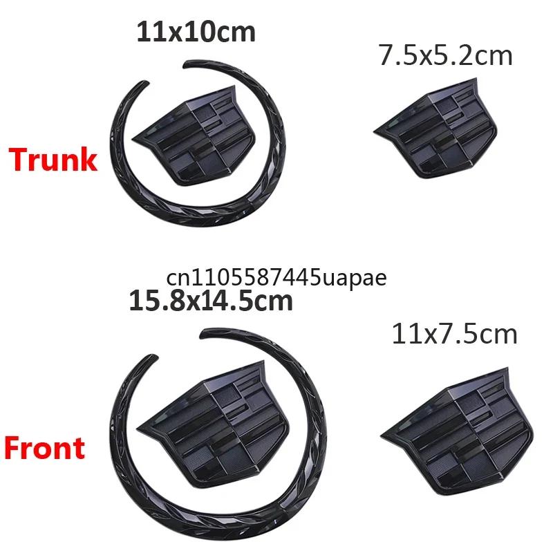 Car Rear Trunk Boot Front Head Grille Badge ABS Plastic Chrome 3D Logo Emblem for Cadillac SRX ATS XTS Auto Sticker Accessories