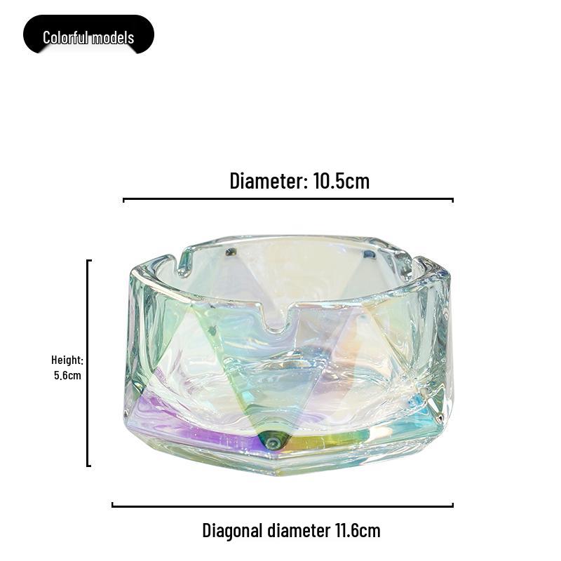 Compact Glass Ashtray for Hotel Rooms, Bedrooms, and Bathrooms